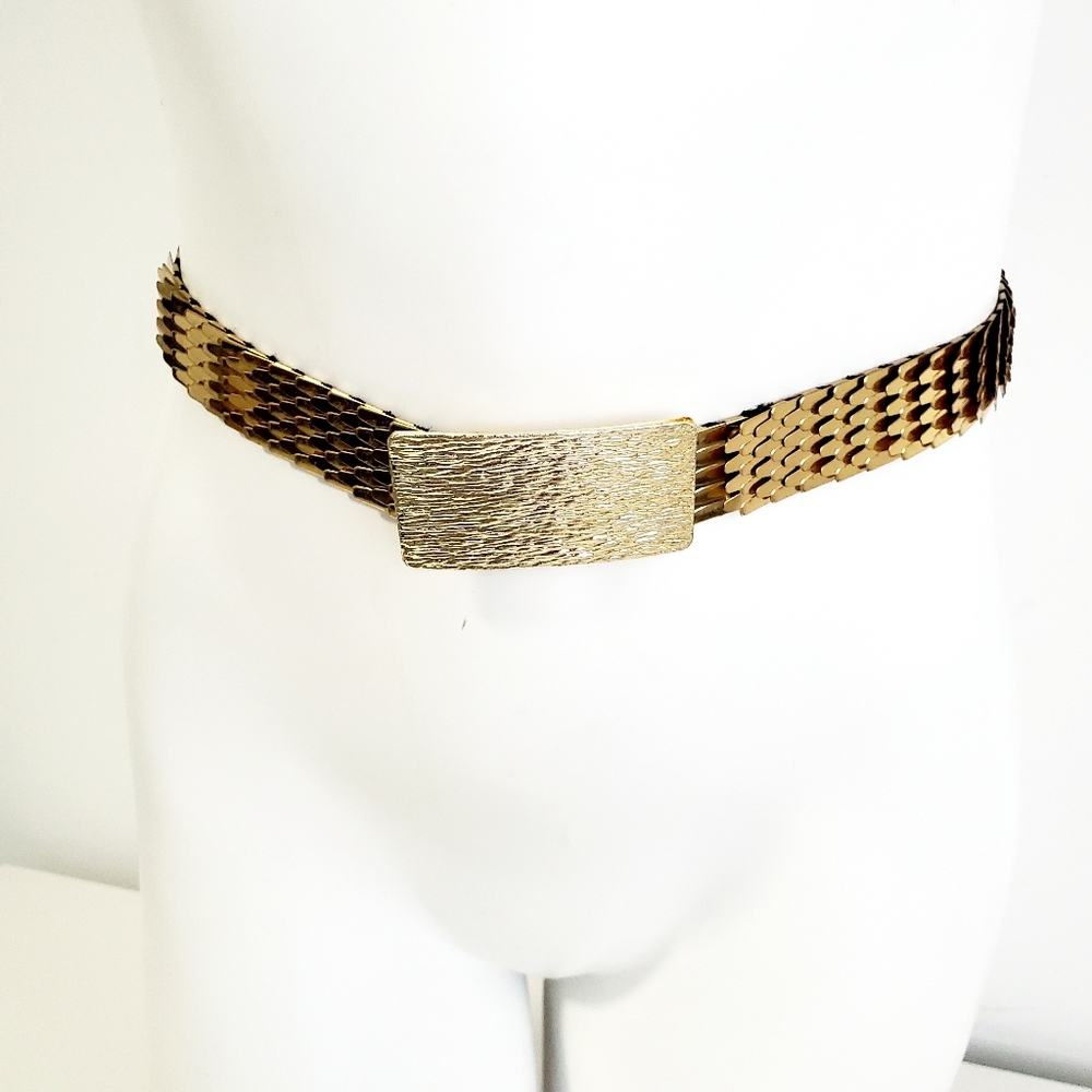 Gold Mesh Statement Waist Belt Size M-L